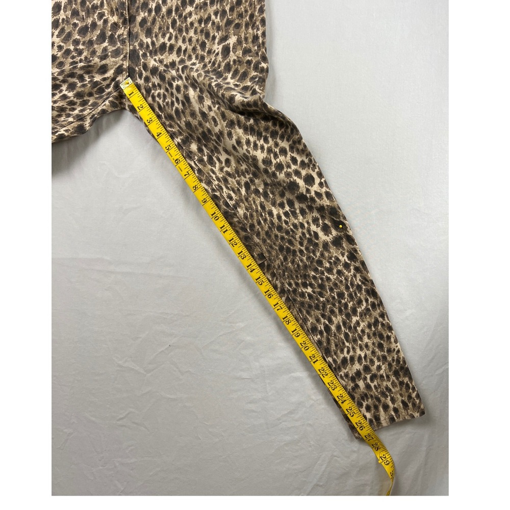 J.McLaughlin Leopard Print Slim Pants Womens 6 Brown Animal Print Ankle Zip - Picture 5 of 12
